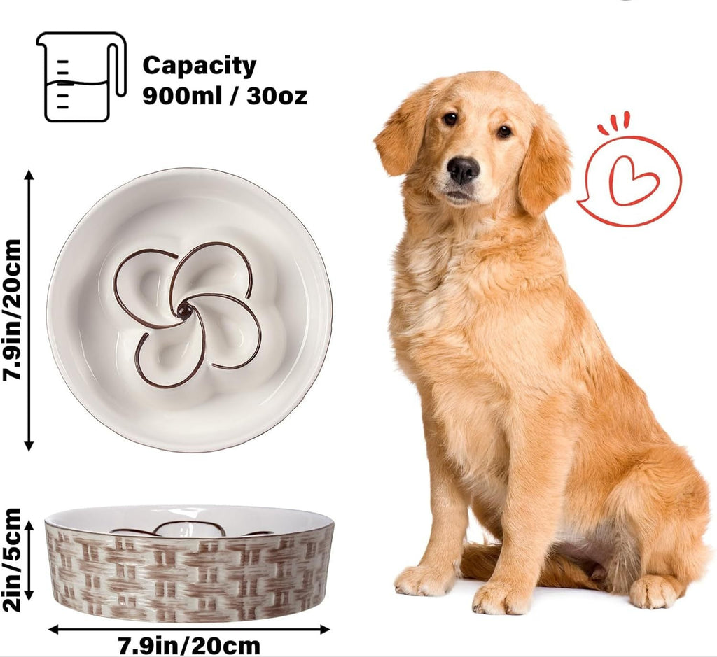 Premium Non-Slip Ceramic Slow Feeder – Happy, Healthy Dogs